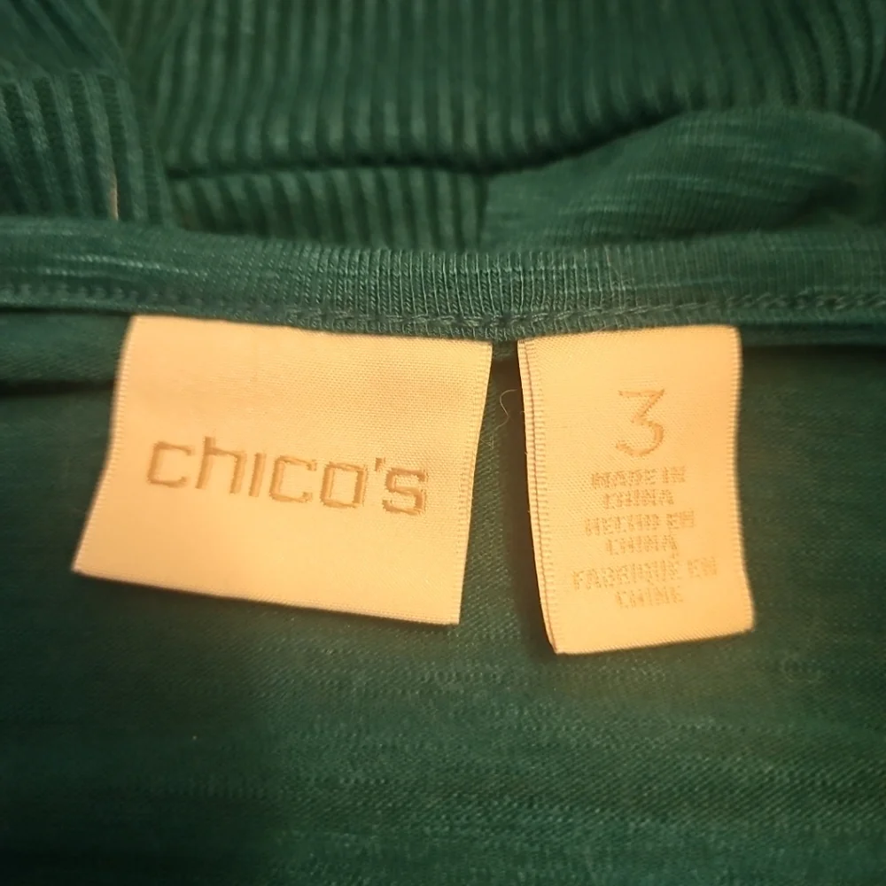 NWOT Chico's size 3 (16/18) Emerald Green Tunic - Picture 2 of 6